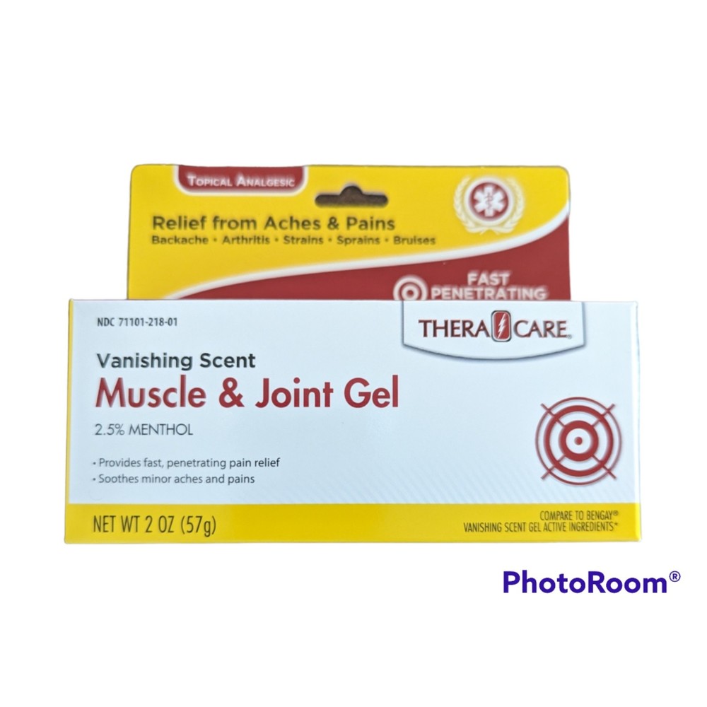 TheraCare Topical Analgesic Muscle & Joint Gel Pain Relief Vanishing Scent 2 Oz.